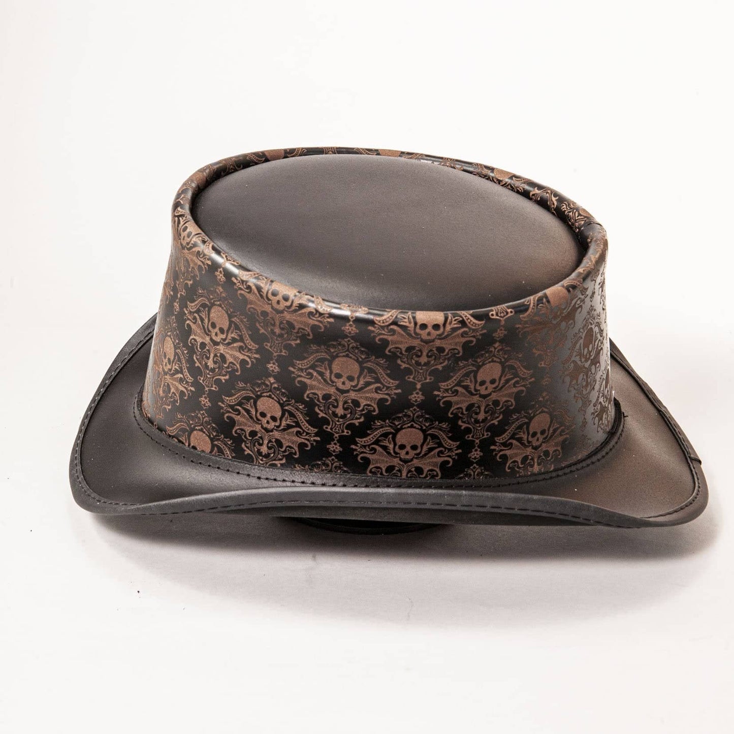Royal Skull - Leather Top Hat - Leather Hat Band