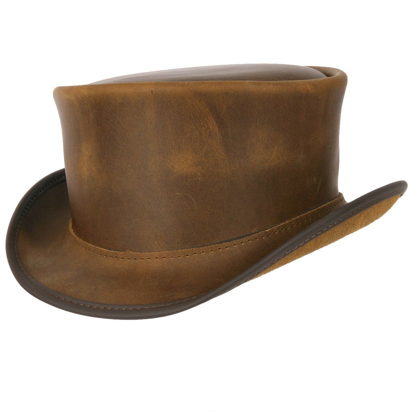 Marlow - Mens Leather Top Hat - Unbanded